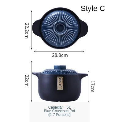 XINCHEN Ceramic Casserole Pot Round Japanese Style Cookware