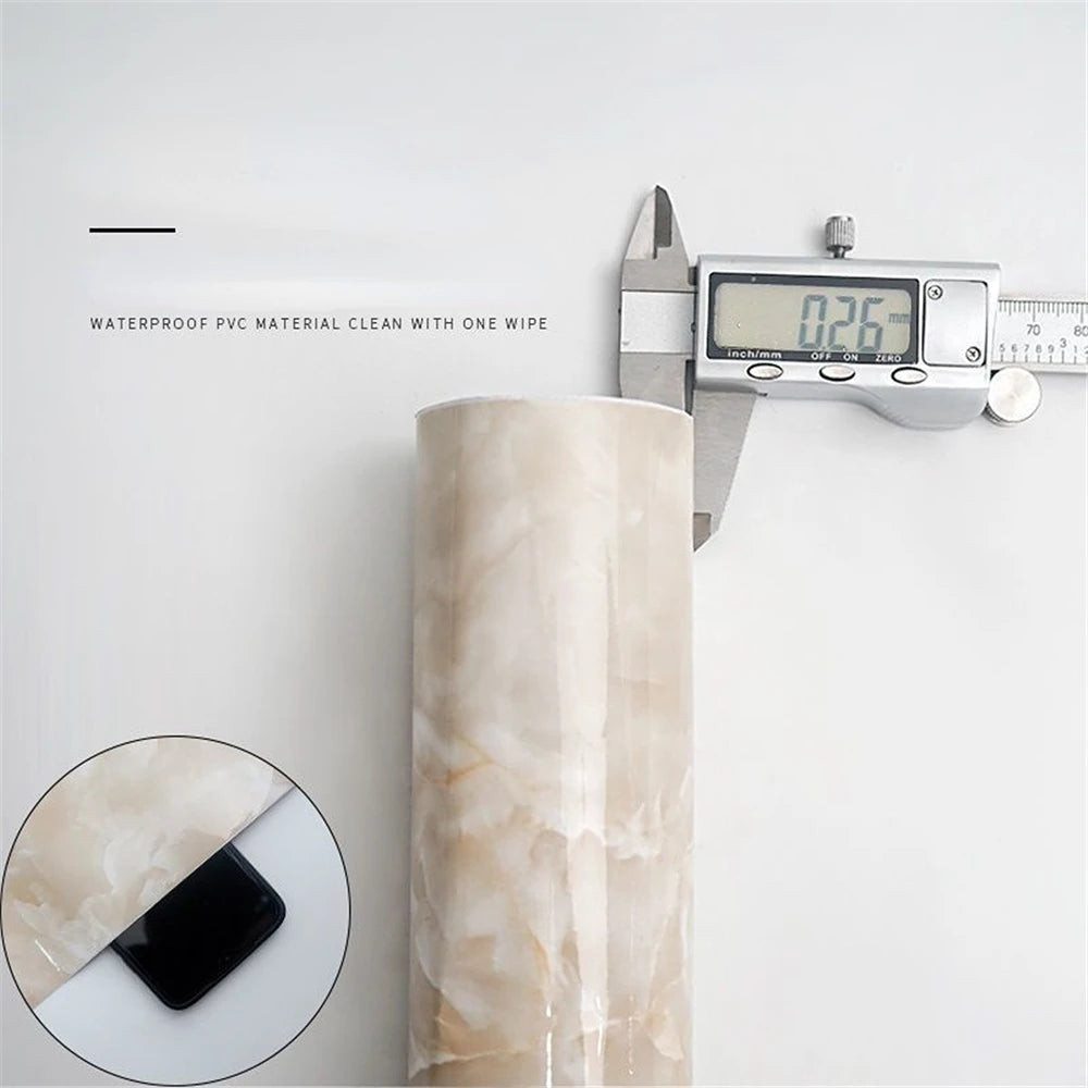 Self Adhesive Marble PVC Film Waterproof Oilproof Wallpaper For Countertops