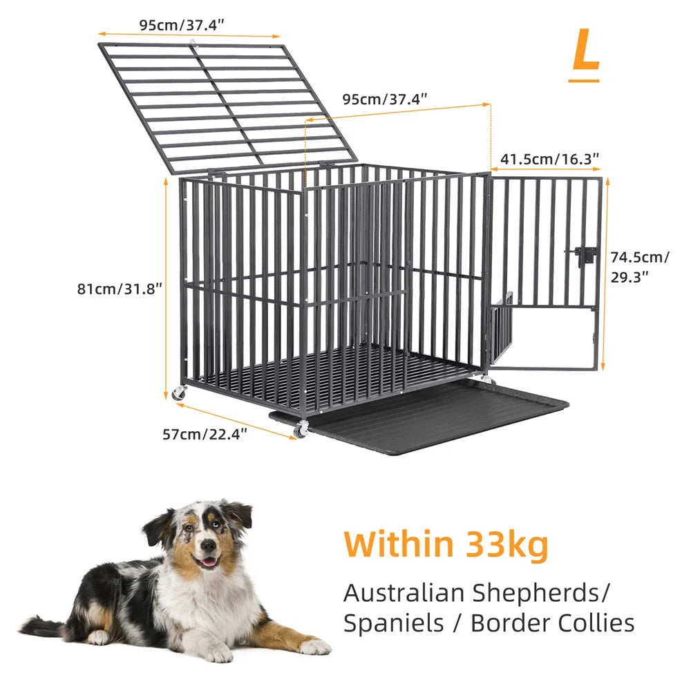 BORWARTH Heavy Duty Dog Crate Tear Resistant Metal Kennel Playpen