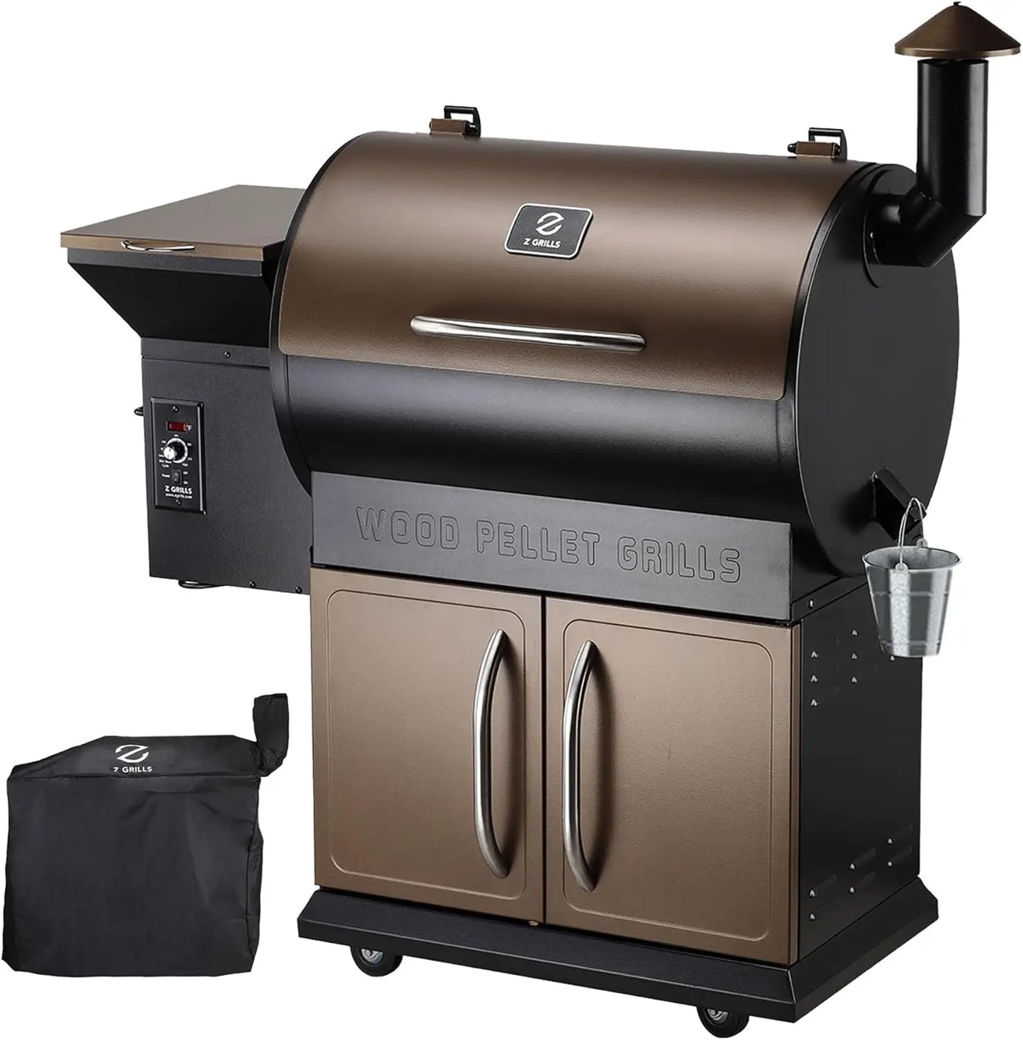 Wood Pellet Grill Smoker With PID Control Rain Cover