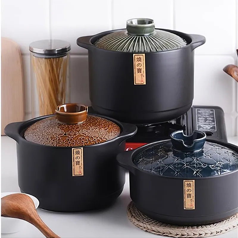 XINCHEN Ceramic Casserole Pot Round Japanese Style Cookware