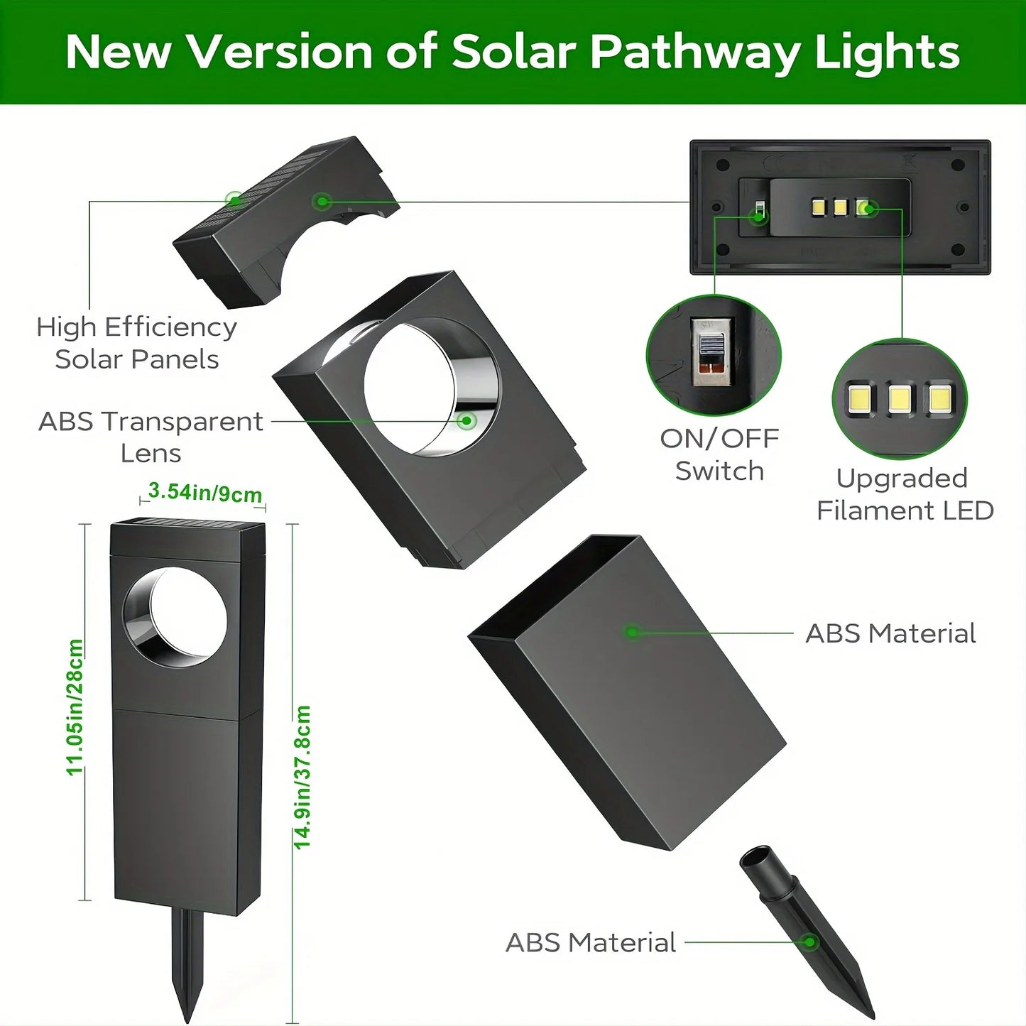 KPSTEK Solar LED Lights Outdoor Pathway Garden Decor