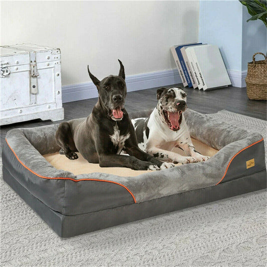BORWARTCN Orthopedic Memory Foam Dog Bed Waterproof Removable Cover