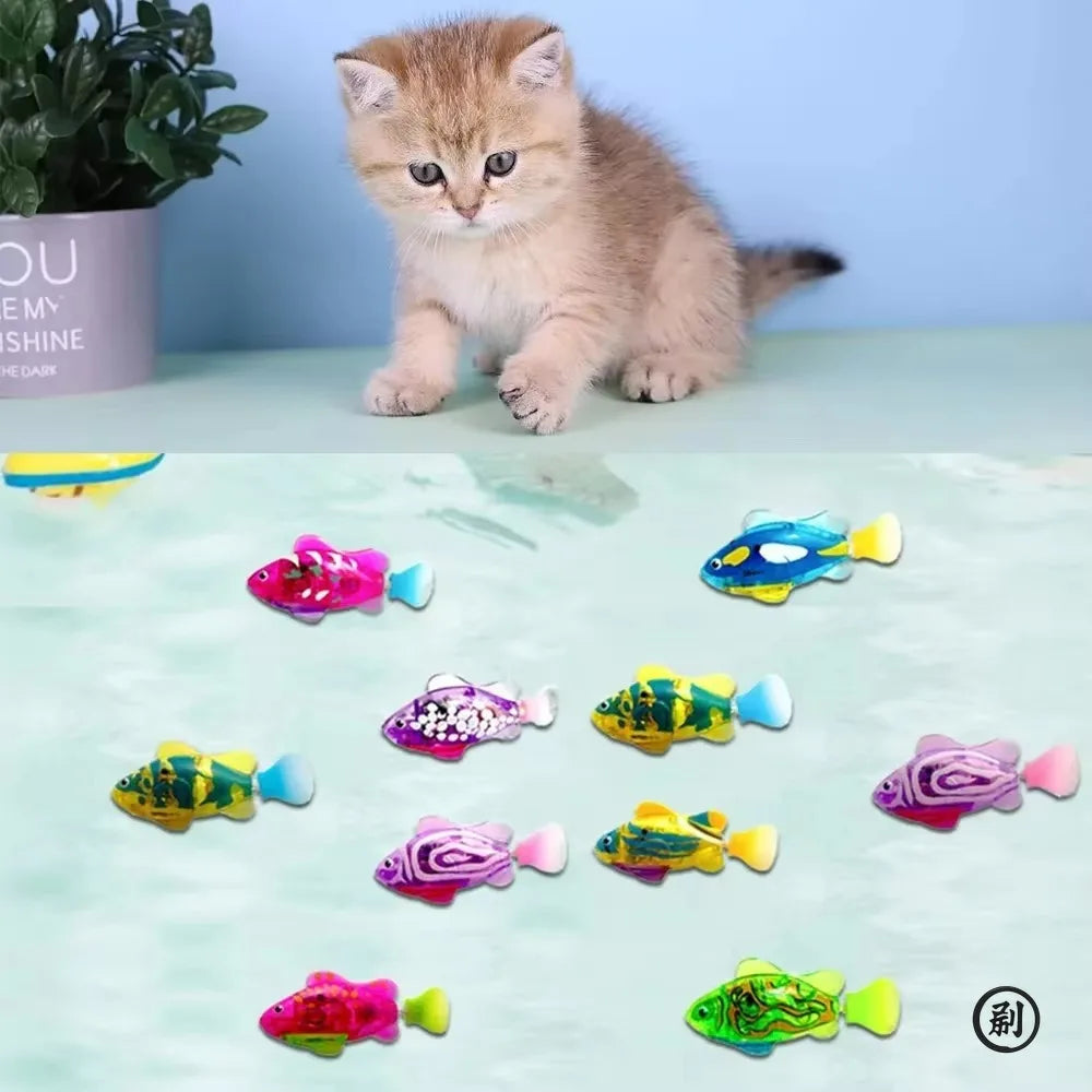 Cat Toy LED Inductive Interactive Swimming Robot Fish Glowing KittenHuntingInstinct