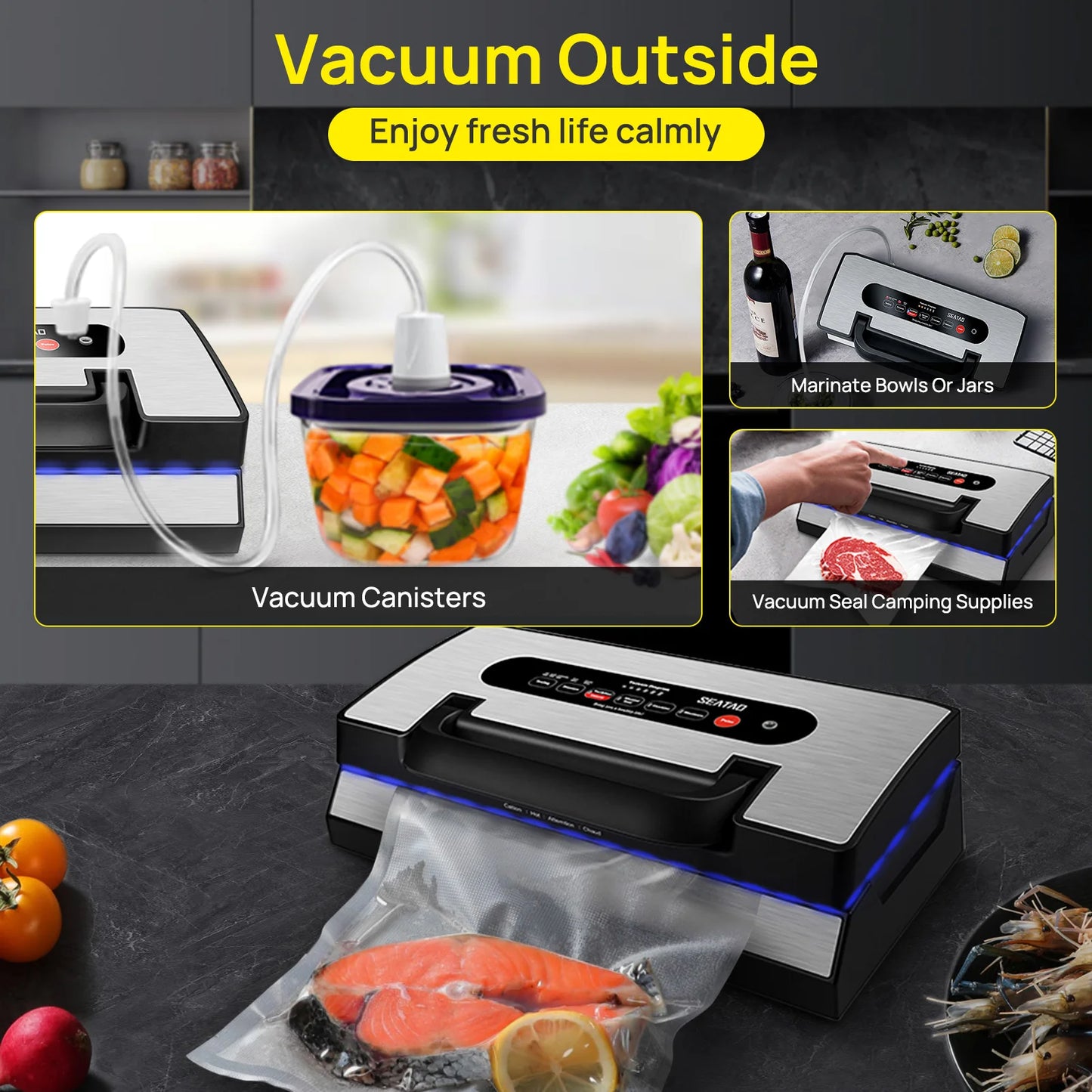 Seatao VH5188 Vacuum Sealer Machine With Built In Cutter