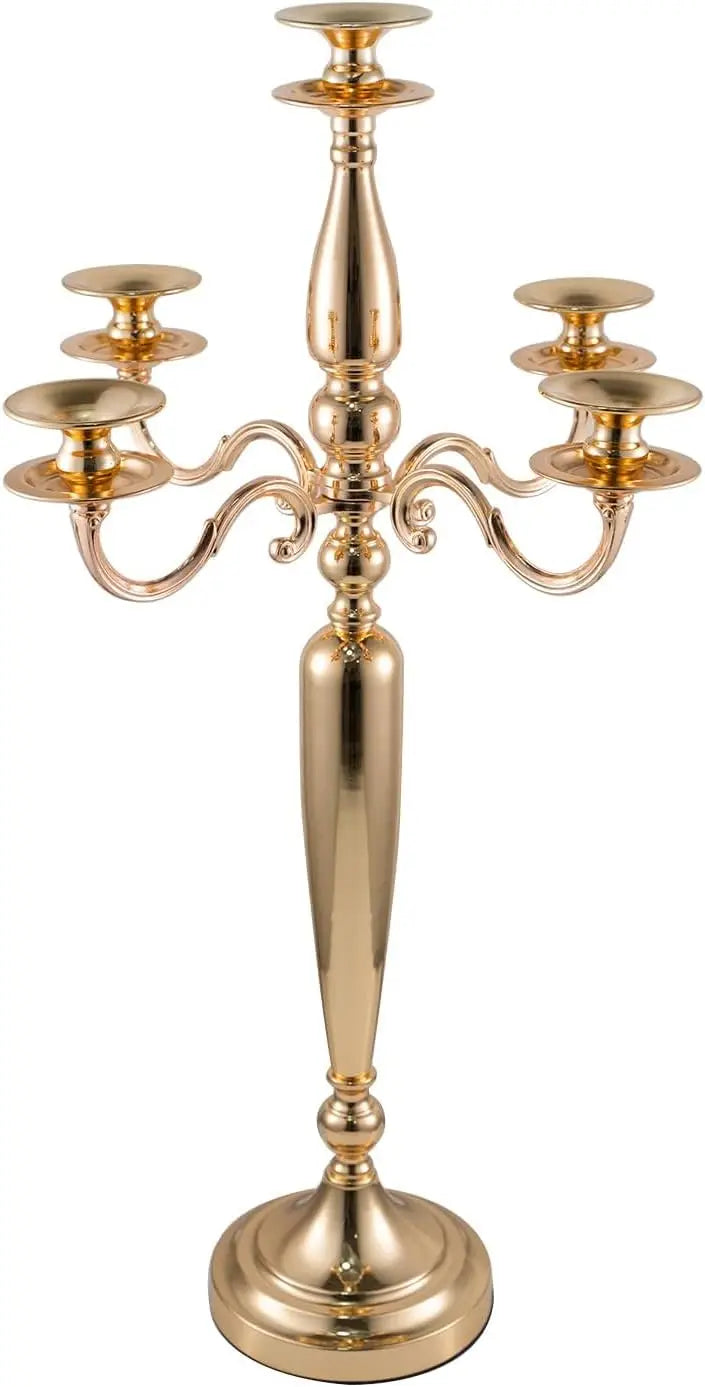 VINCIGANT 5 Arm Candelabra Candle Holder For Table Centerpiece