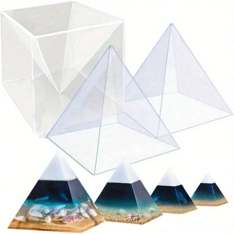 Hign-concerned Silicone Pyramid Molds For Resin 3 Pack Clear Inner Pyramid Molds