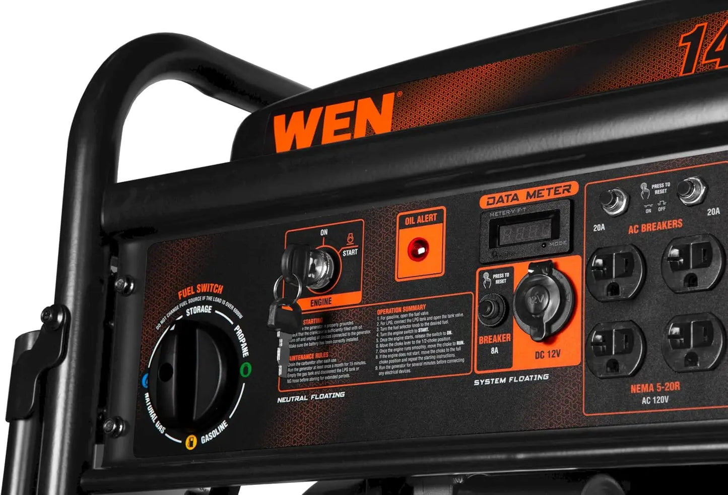 Tri-Fuel 14,500-Watt Generator 120V 240V Transfer Switch Electric Start