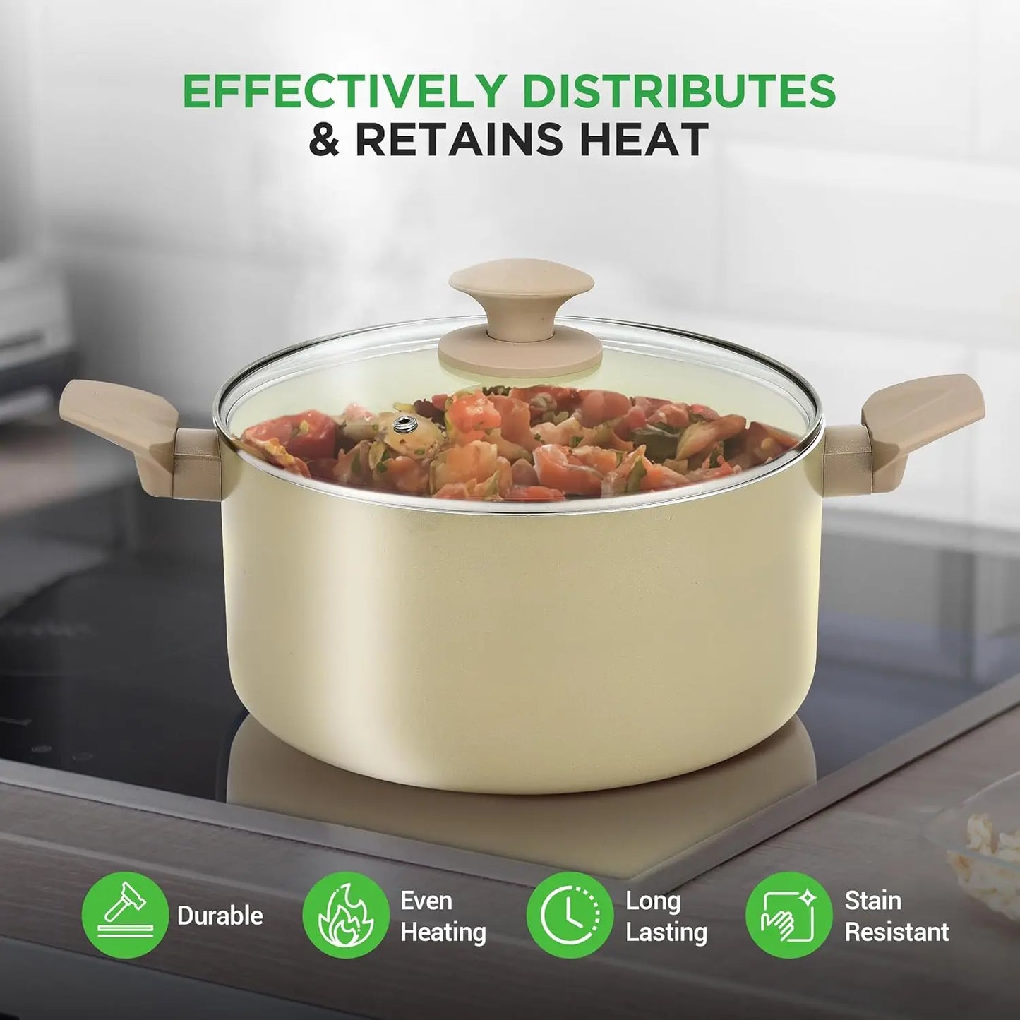 54-Piece Marble Non-Stick Cookware And Bakeware Set For Professional Home Kitchen Collection