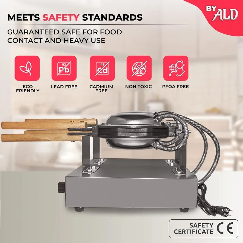 ALDKitchen Bubble Waffle Maker Machine,Bubble Waffle Iron,Egg Waffle Machine,Nonstick,2 Large Hong Kong Waffles,SWING TYPE,110V