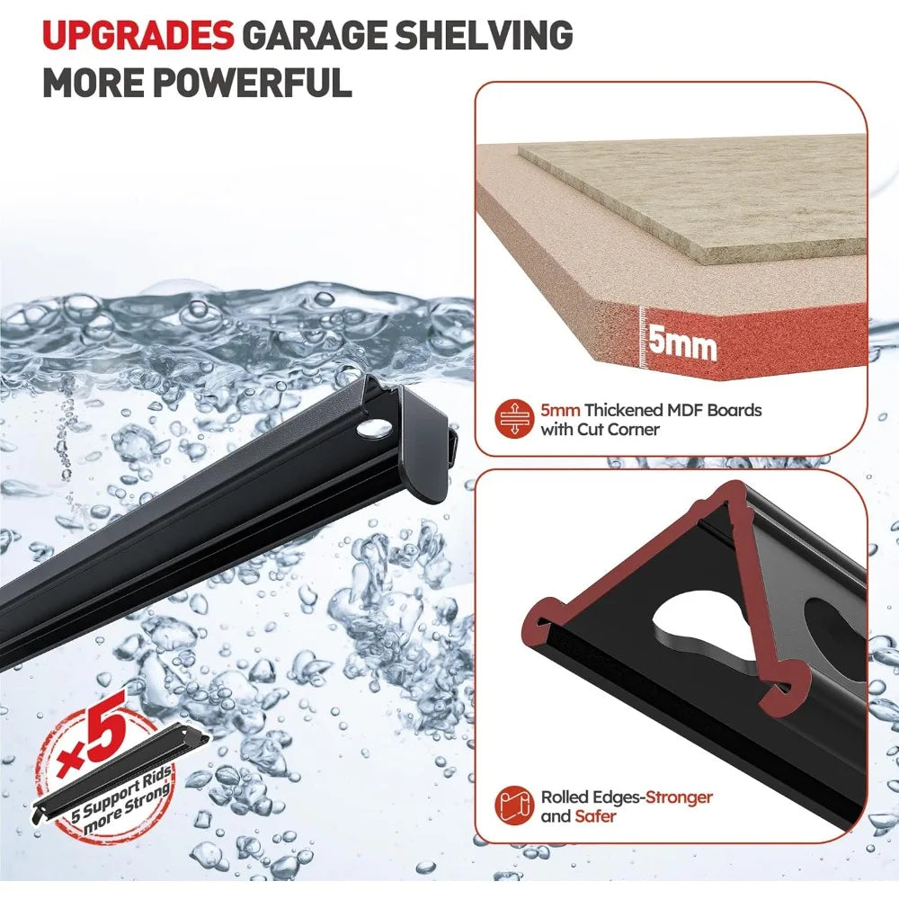 Heavy Duty Garage Shelving 5 Tier Storage Rack For Workshop