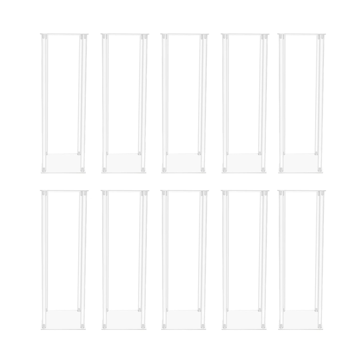 10Pcs Acrylic Vase Wedding Flower Stands Set, 23.6"H Clear Column Rack Geometric Display Stand for Home Party Wedding Decor