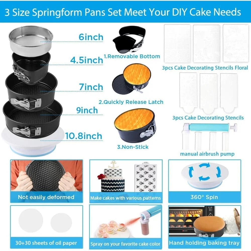 Cookie Tools Cake Decorating Kit 672 Pieces with Turntable
