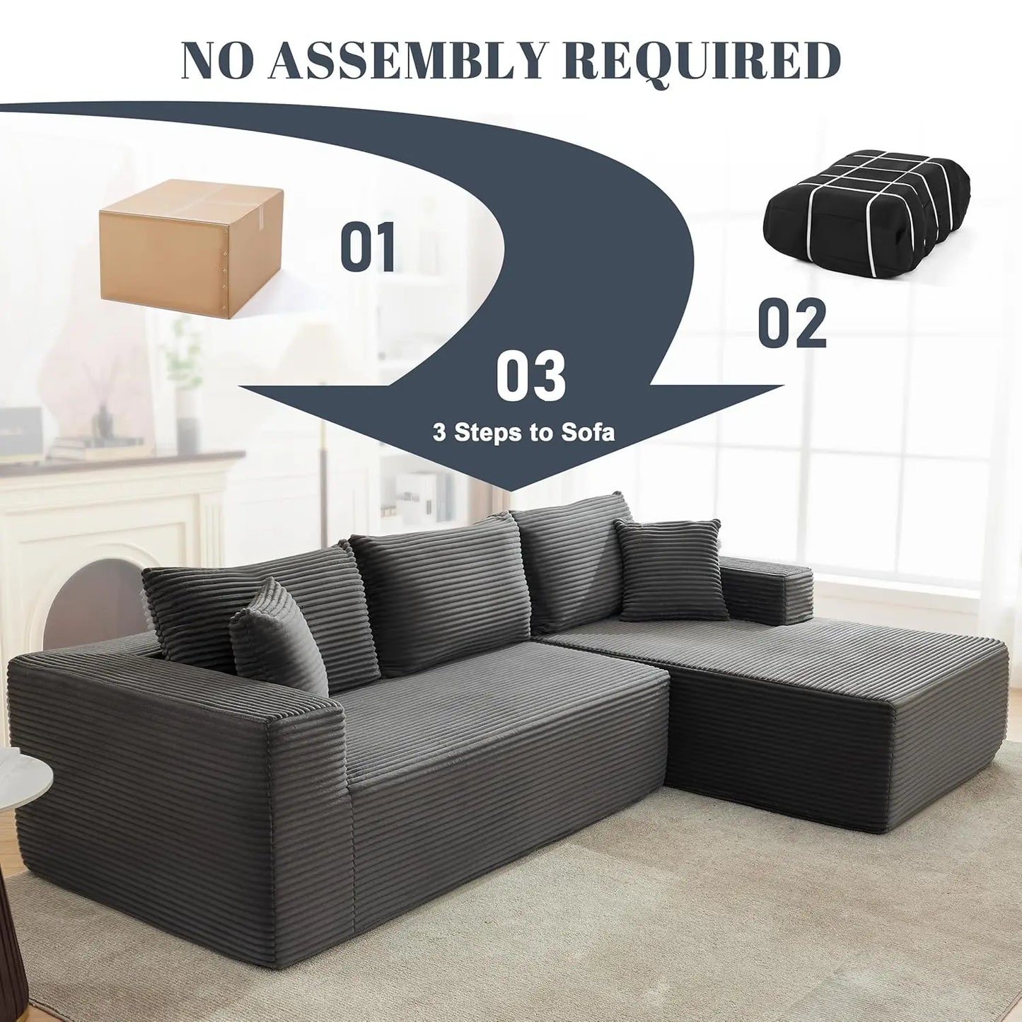 Cloud Sectional Sofa Modular Deep Seat Living Room