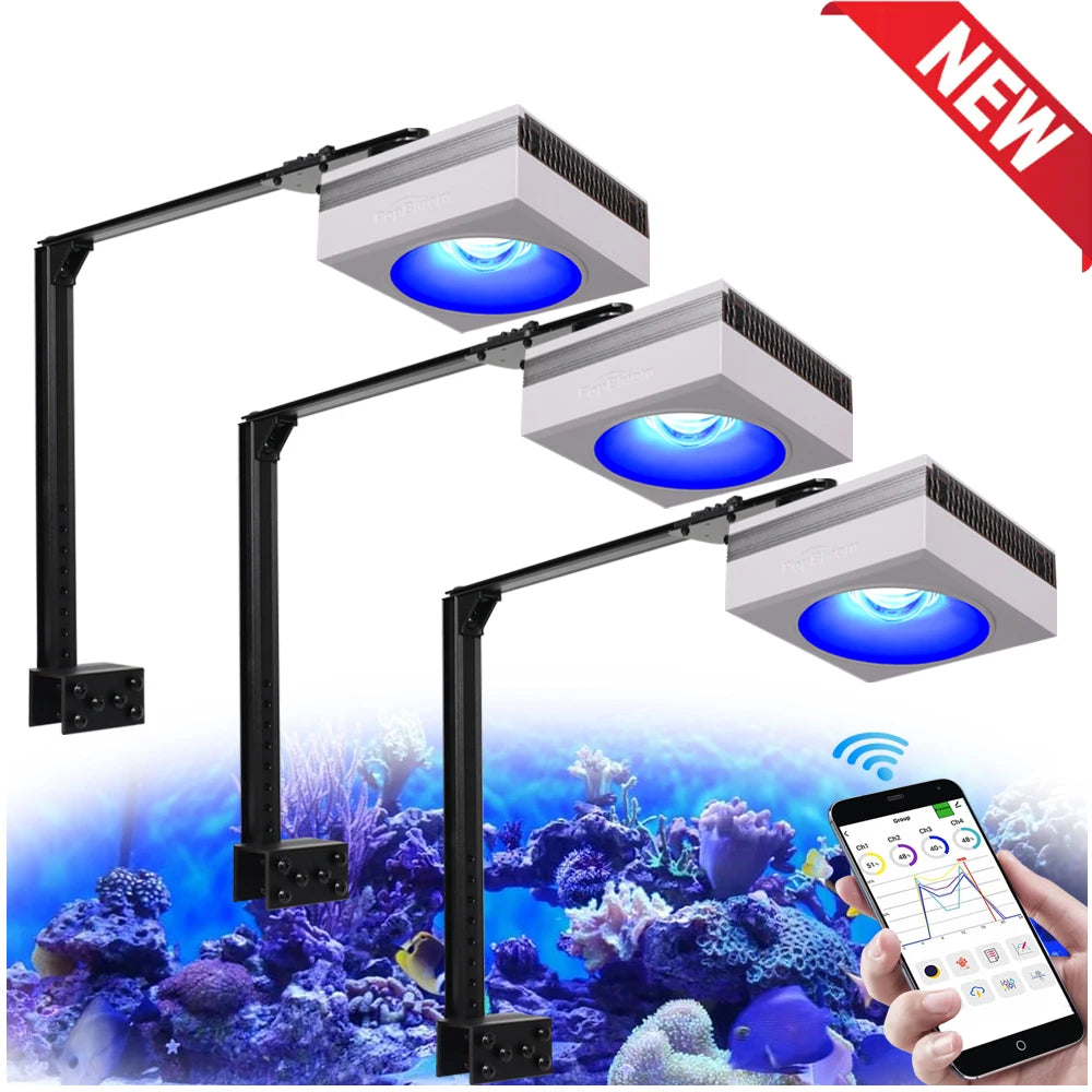 PopBloom RL90 WiFi LED Aquarium Light Full Spectrum AdvancedControl ReefCareSystem