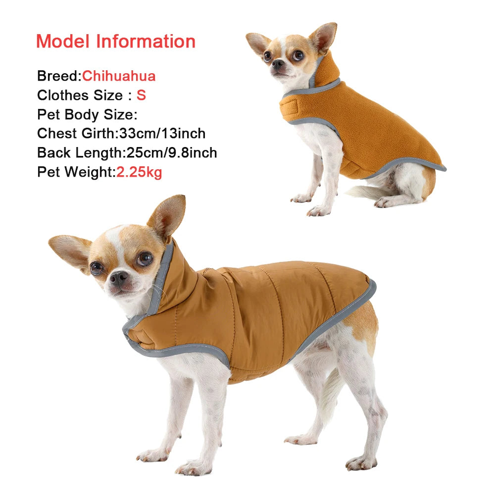Holapet Reversible Reflective Ultrawarm Fleece Coat Jacket Weatherproof Performance