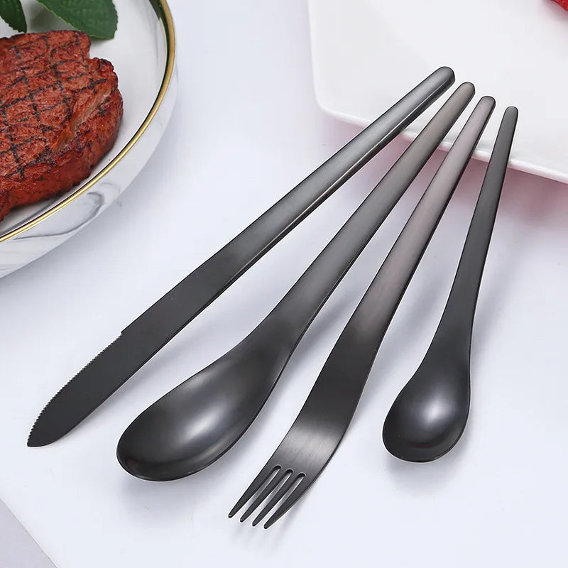YIJIANDNEWD Stainless Steel Cutlery Set Spoons Forks Knives