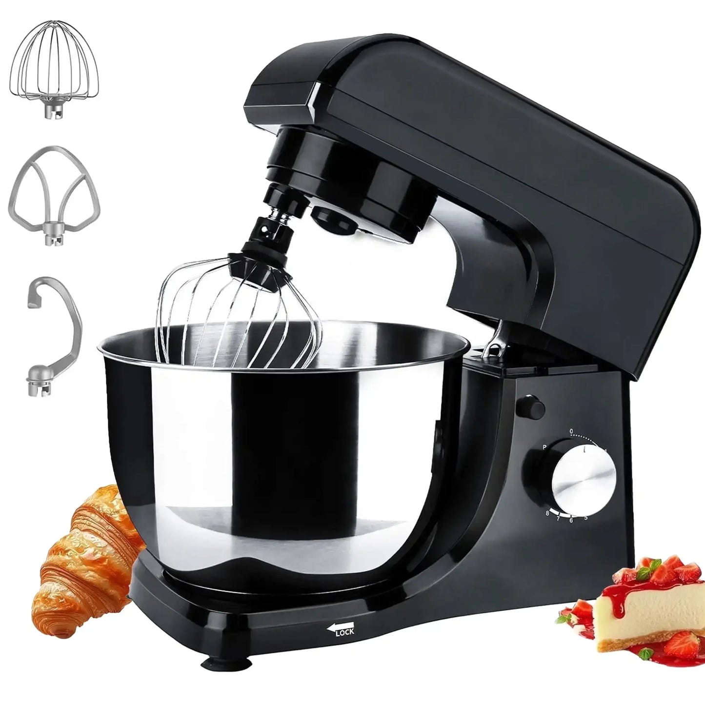 5.3Qt Kitchen Stand Mixer, 8 Speeds Electric Mixer for Sugar Frosting, Meringue Frosting, Food Mixer for Baking, Cake
