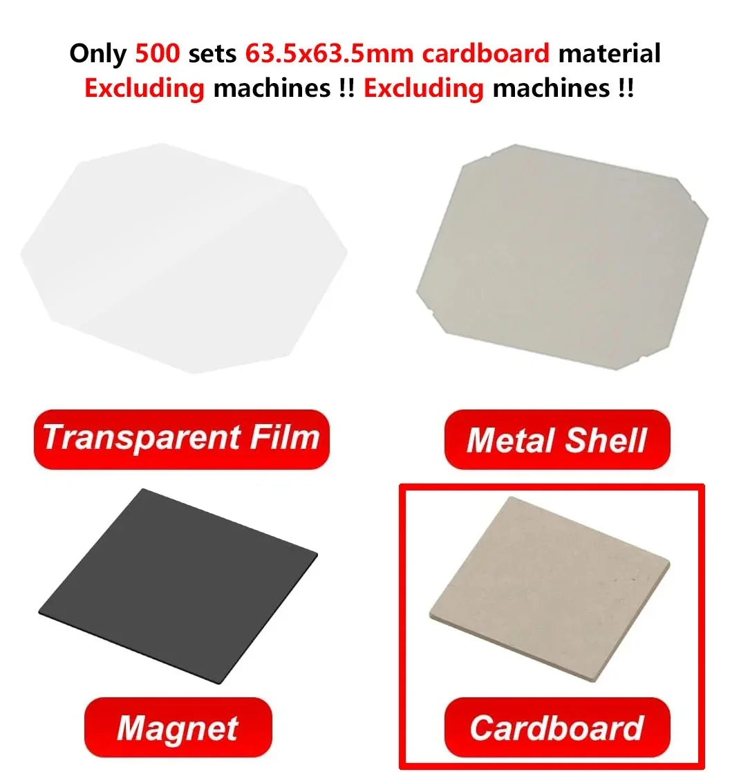 2*2" 2.5x2.5" Fridge Magnet Button Making Machine, 50*50mm Square Refrigerator Magnets Maker Machine+Cutter+100pcs Materials Set