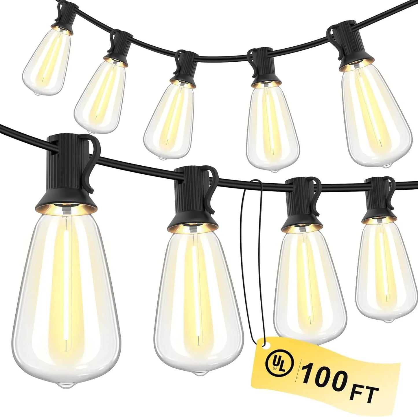 MIMIRGB LED Outdoor String Lights Waterproof Dimmable Shatterproof Replaceable Bulbs