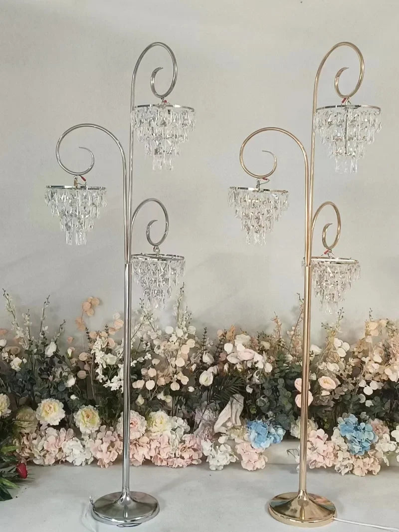 Crystal Floor Lamp Luxury Gold Led Wedding Decor Home