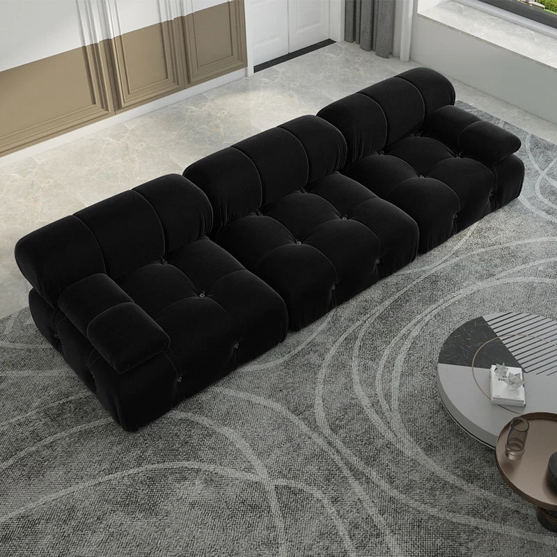 Sdorens Velvet Modular Sectional Sofa Set Convertible 3 Seater For Living Room Office