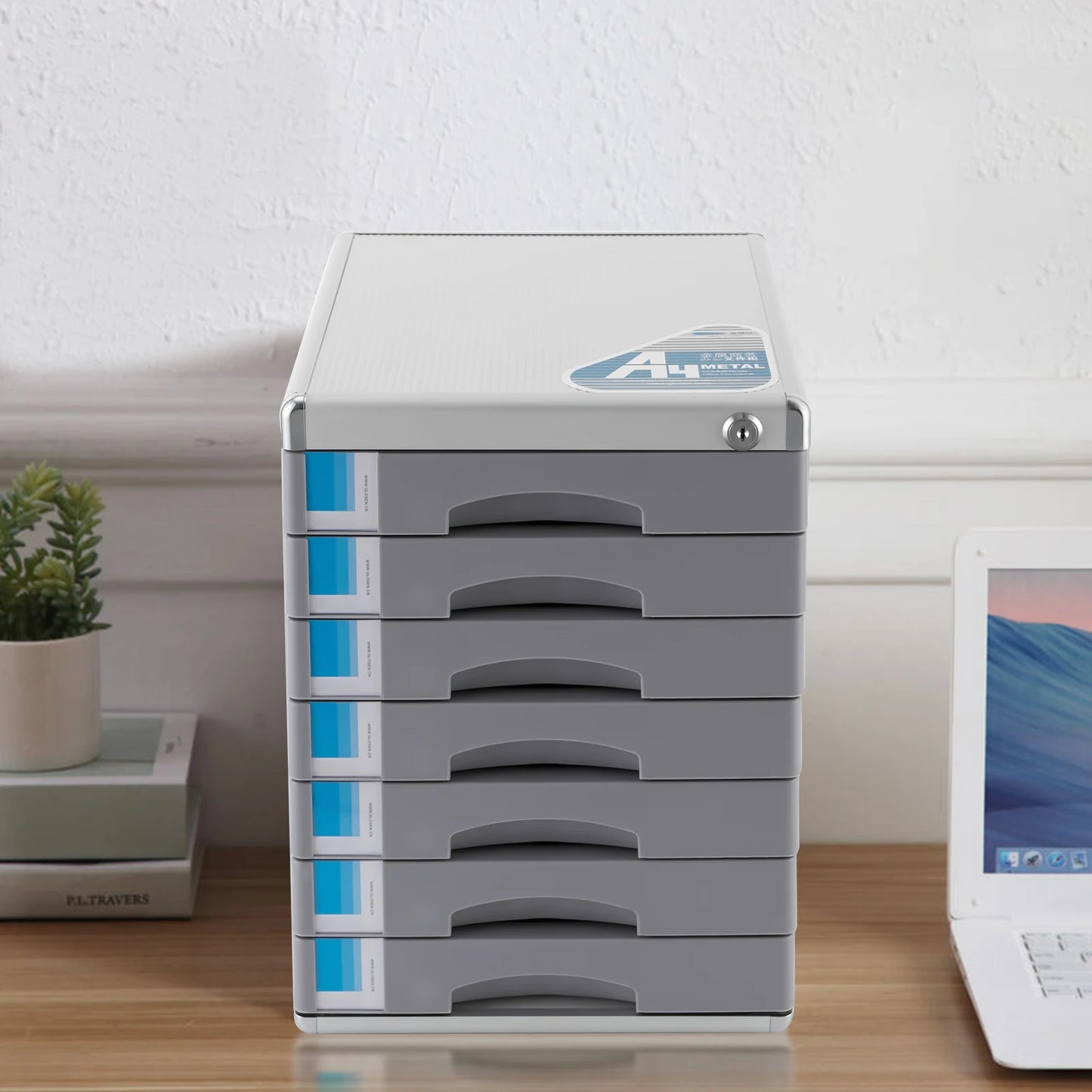 General Use Commercial Furniture Office Desktop Filing Cabinet 7 Drawers Aluminum Alloy Lock