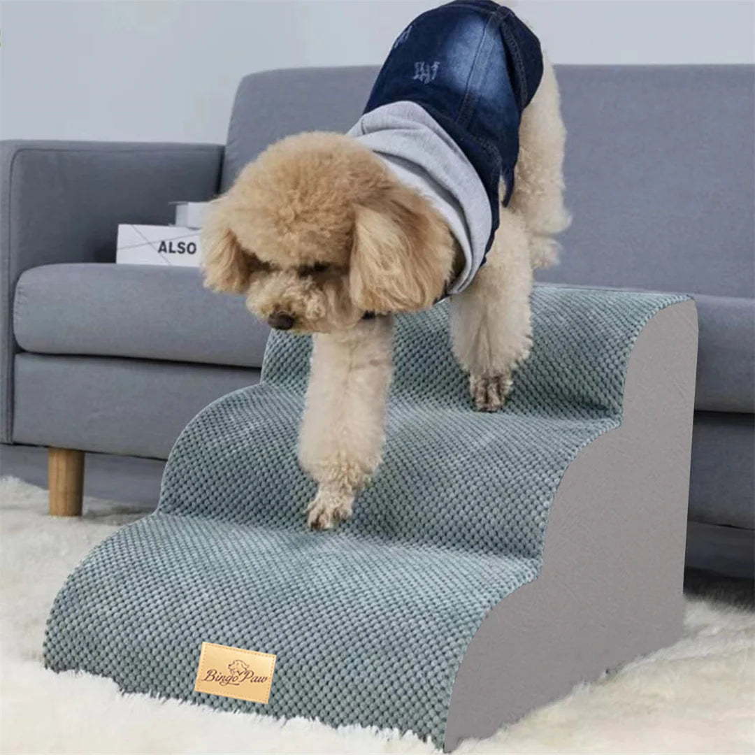 Dog Door Pet Stairs For High Beds And Sofas With High Density Foam And Washable Cover