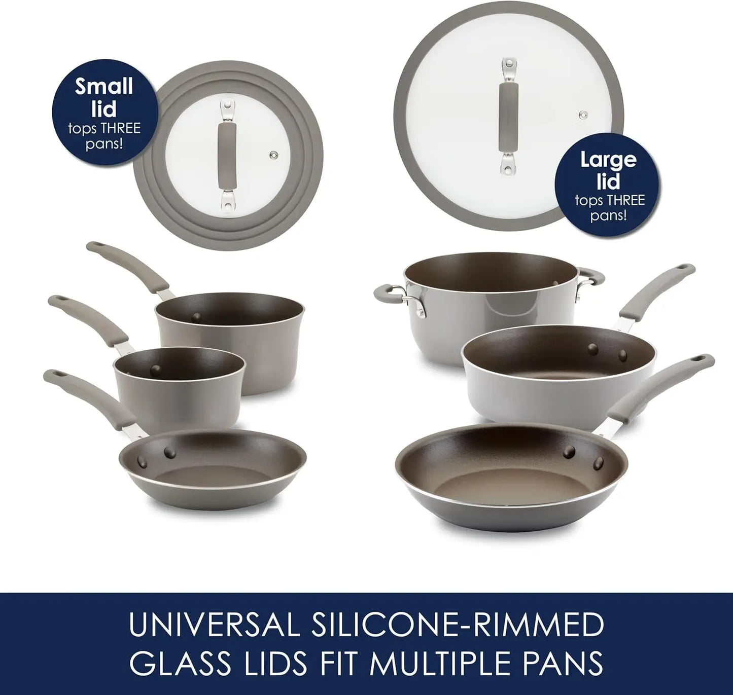 Cook Create Nonstick Cookware Set Ten Piece Durable Kitchen Essentials