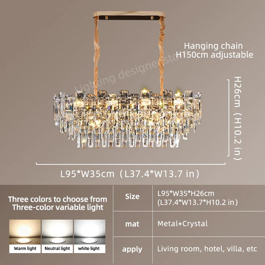 Yingxuan Loft Pendant Lighting Crystal Chandelier LED Ceiling Lamp