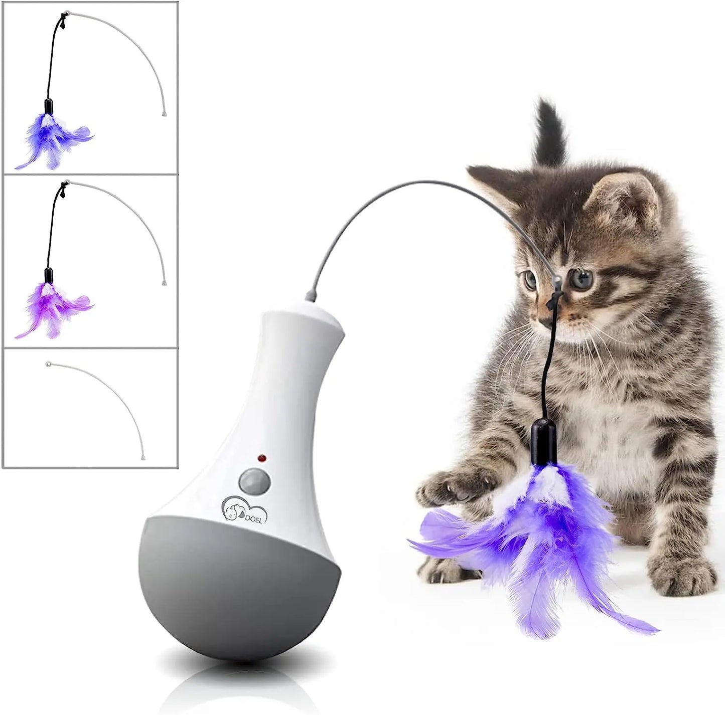 Guangdong Brand Cat Interactive Feather Toy Teaser With 360 Degree Rotation Indoor Play