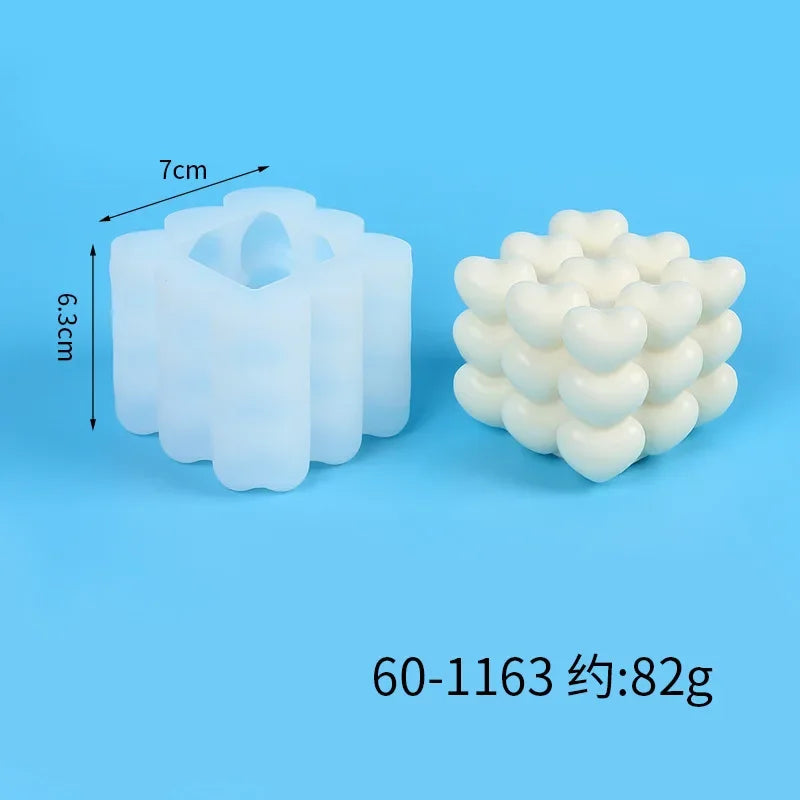 Hign-concerned Heart Silicone Mold For Candles Soap Plaster IceCubes Crafts