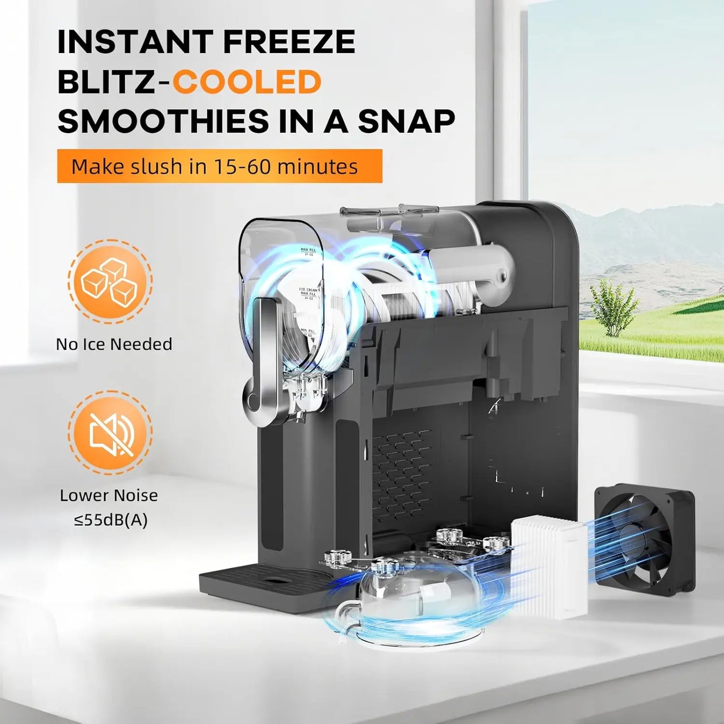 Acekool Slushie Machine for Home With LED Display and Programs