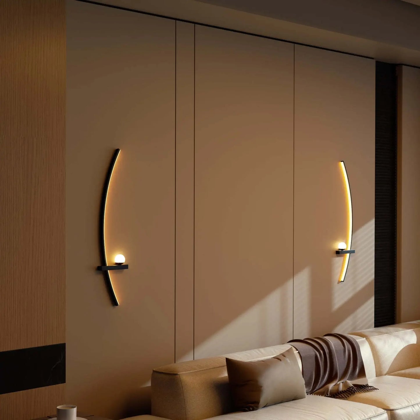 Two Pack Modern Adjustable LED Wall Sconce Arched Bedside Lamp