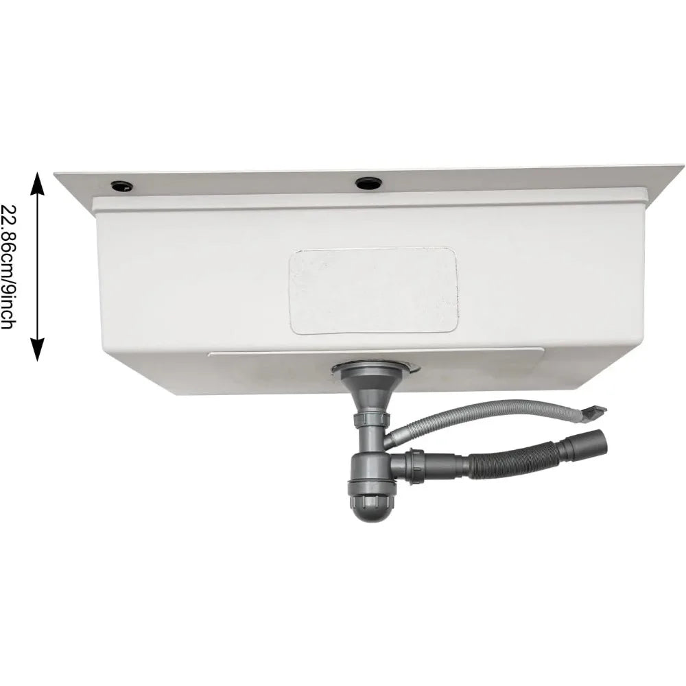 Stainless Steel Kitchen Sink With Cutting Board Holder And Strainer