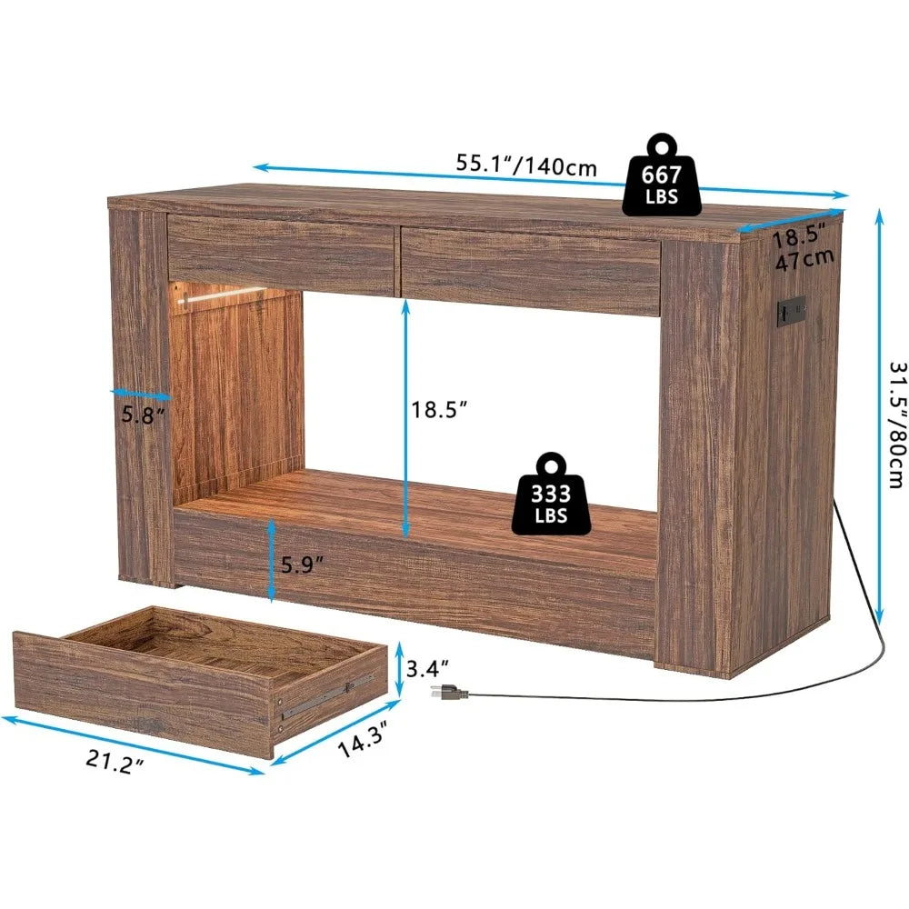 Aquarium Stand for Fish Tanks and Terrariums with MDF Tabletop and Drawers Reinforced Metal Frame