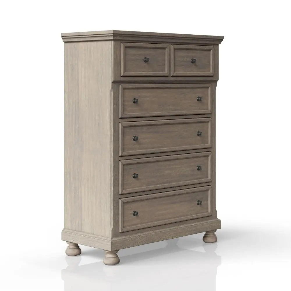 5 Drawer Chest Living Room Storage Cabinet Solid Wood MDF