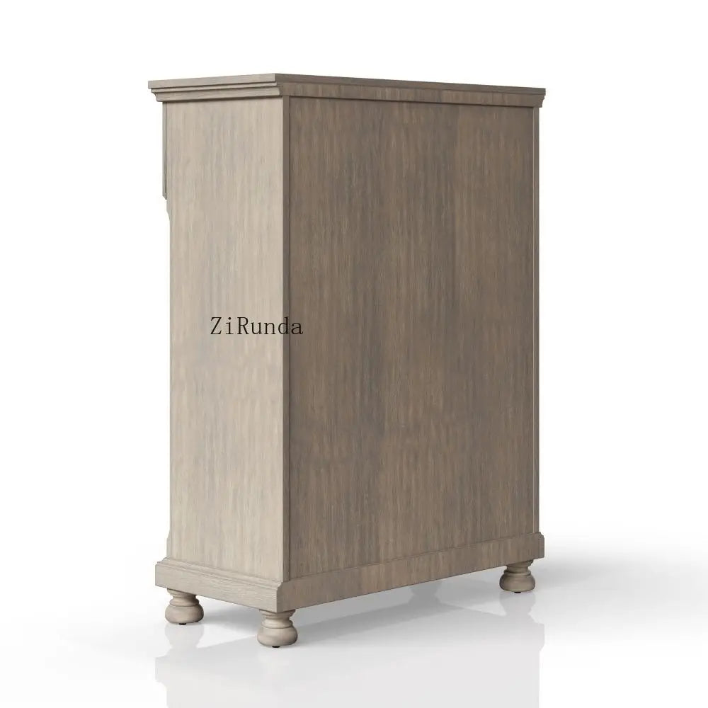 5 Drawer Chest Living Room Storage Cabinet Solid Wood MDF