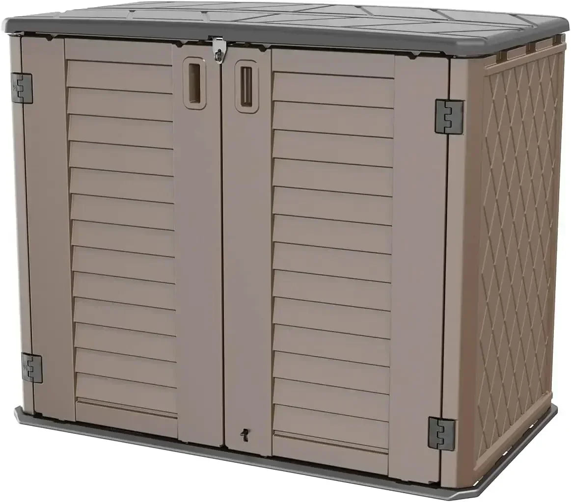 XMSJ Resin Outdoor Storage Cabinet Waterproof For Garden Backyard Home Pool Weather Resistant