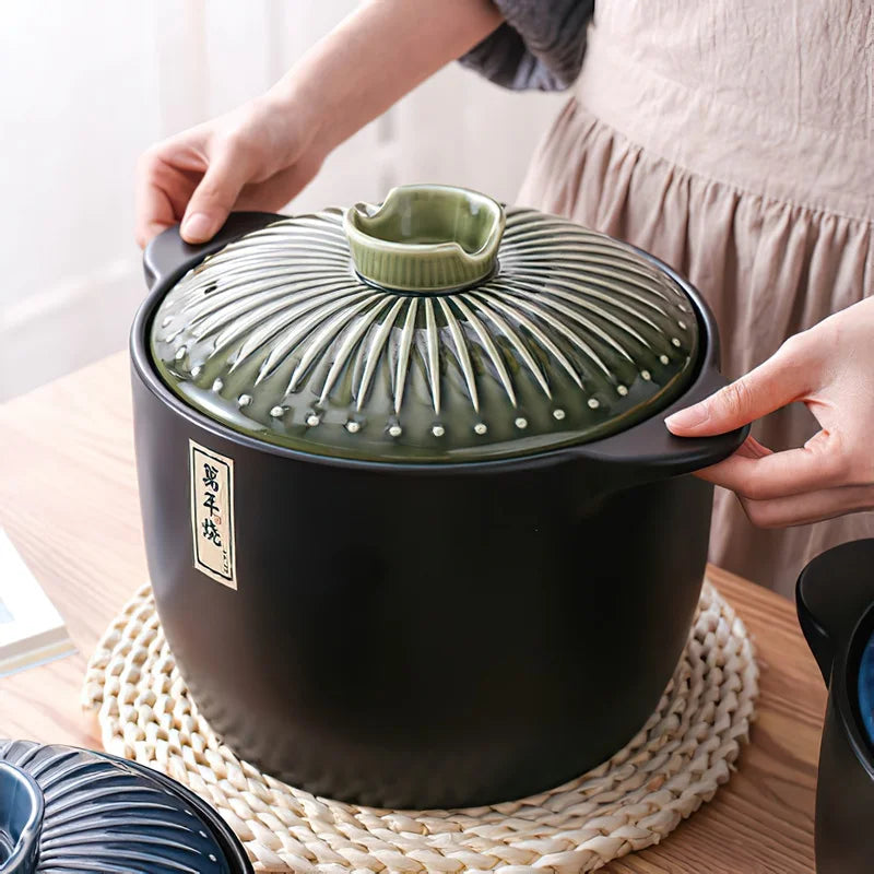 XINCHEN Ceramic Casserole Pot Round Japanese Style Cookware
