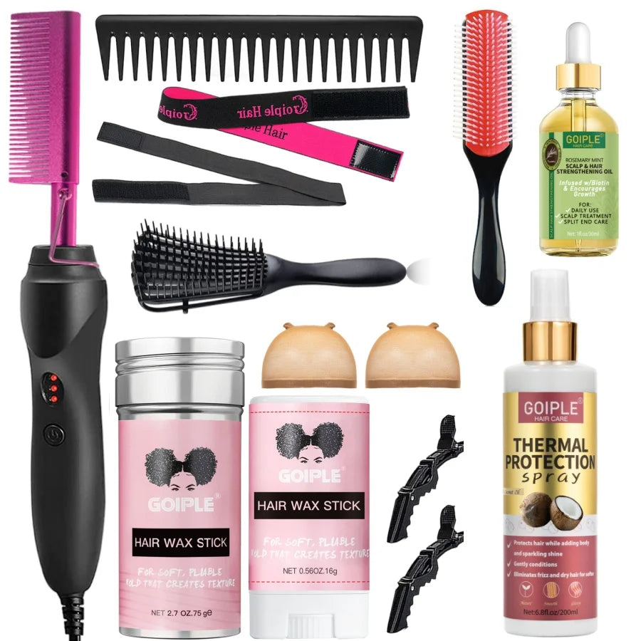 Commodity Electric Hot Heating Comb Curling Iron For Wig Styling