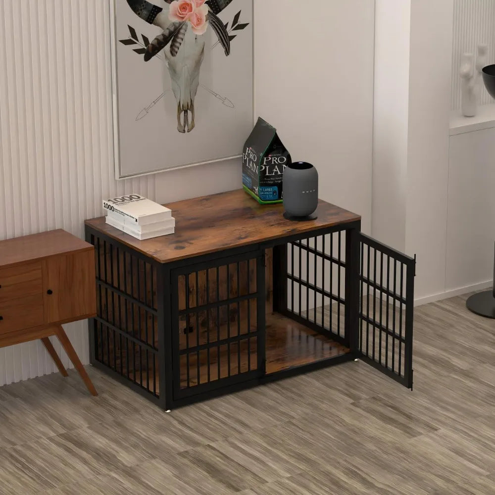 Closure IndustrialStrength HeavyDuty Dog Crate Furniture AlloySteel Construction Indoor