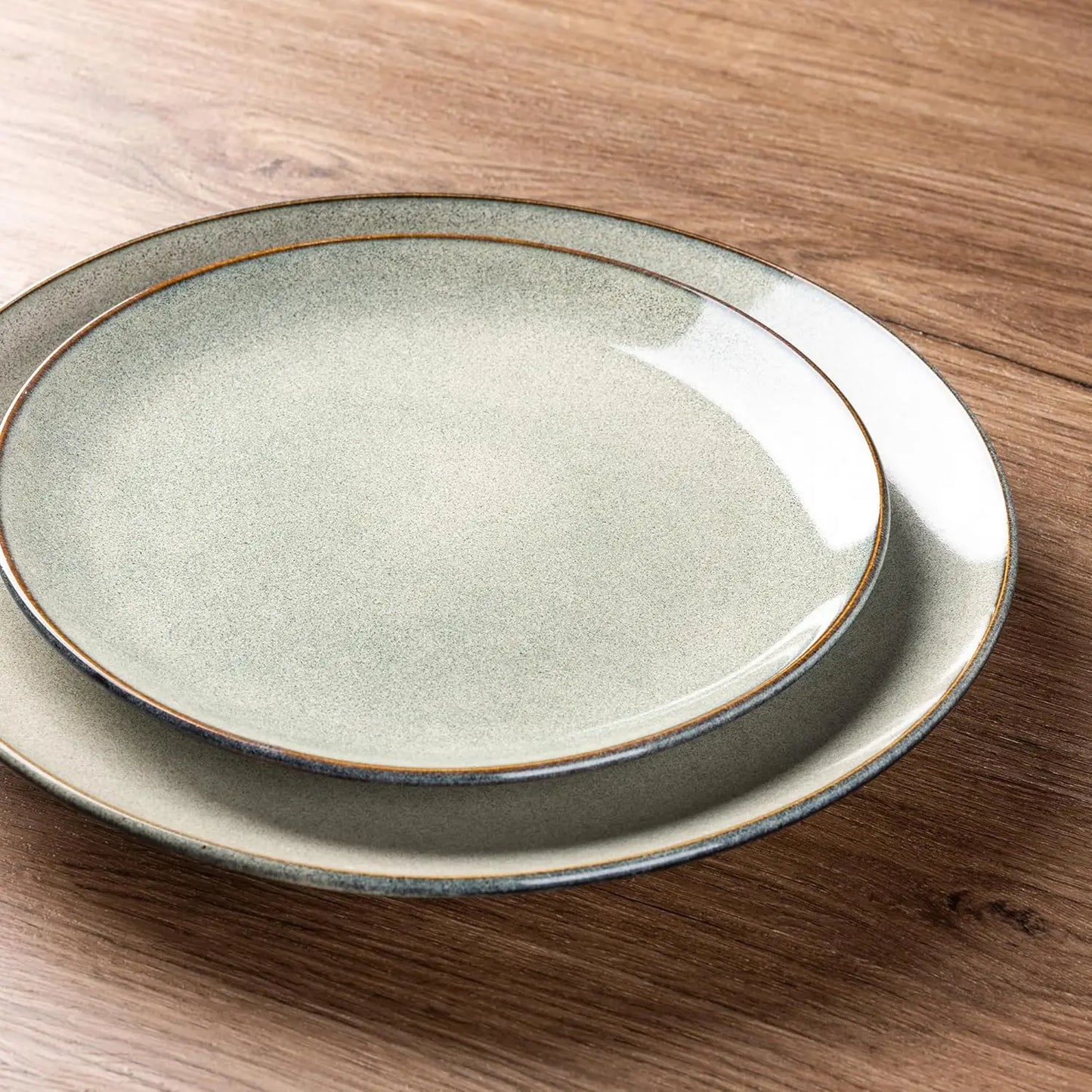 Ceramic Dinnerware Sets for 6, 18 Pieces Handpainted Plates and Bowls Set, Scratch Resistant Stoneware Dishes Set, Dishwasher &