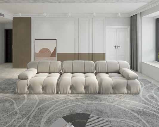 Sdorens Velvet Modular Sectional Sofa Set Convertible 3 Seater For Living Room Office