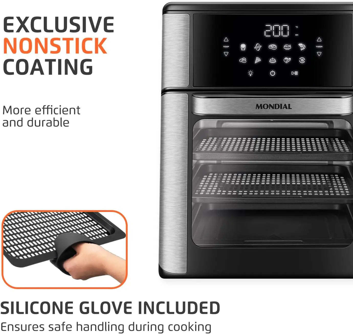 Mondial Air Fryer Oven 1800W Touchscreen Auto Shut Off
