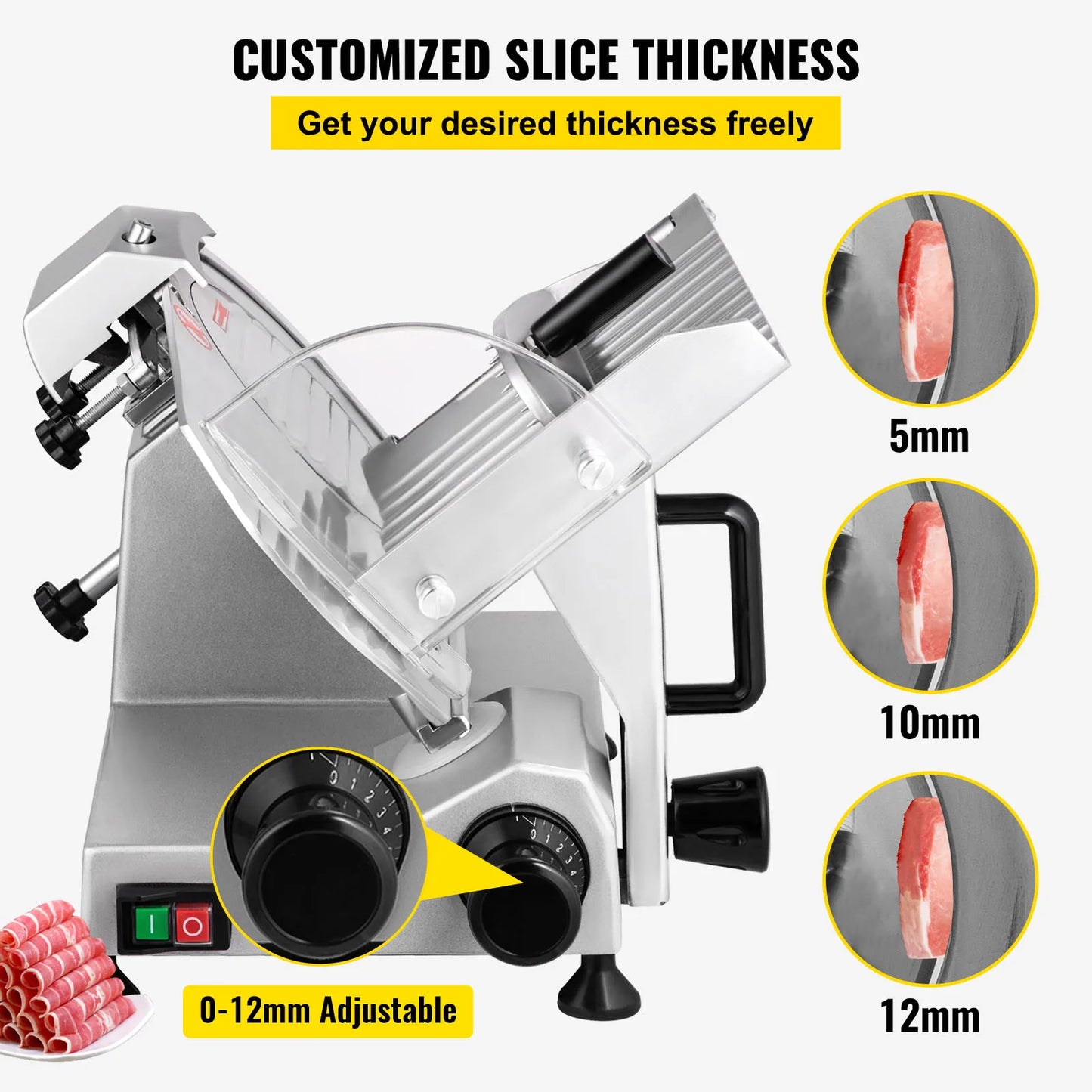 SucceBuy Electric Meat Slicer For Deli Meats And Cheese