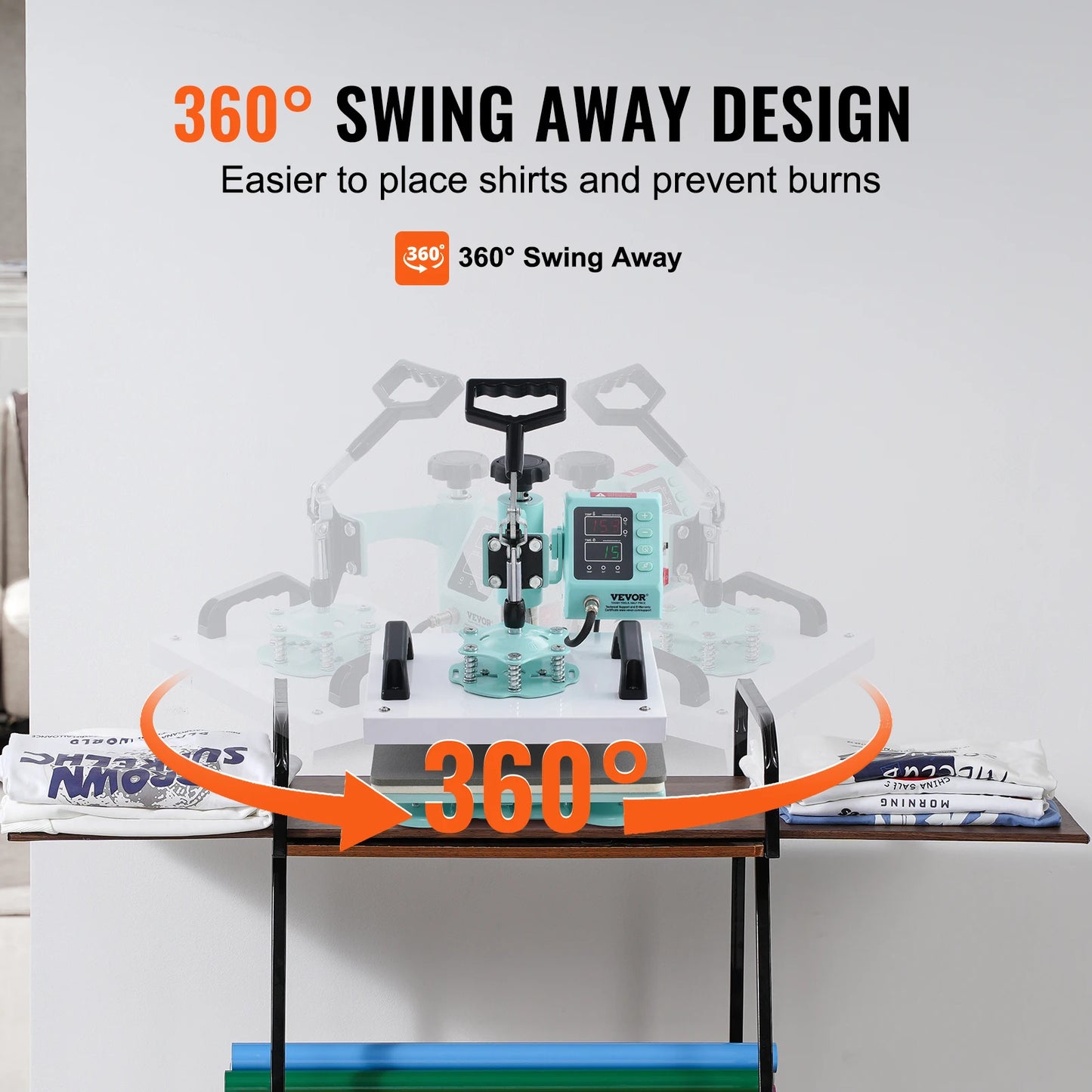 SucceBuy Heat Press With Digital Control Swing Away 360 Degree