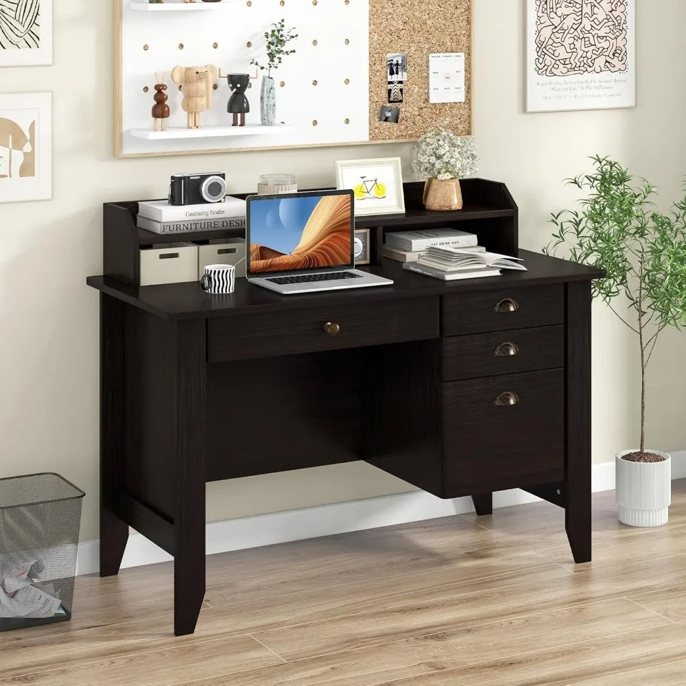 ZHUXIANG Premium Contemporary Solid Wood Computer Desk With Expansive StorageSolution