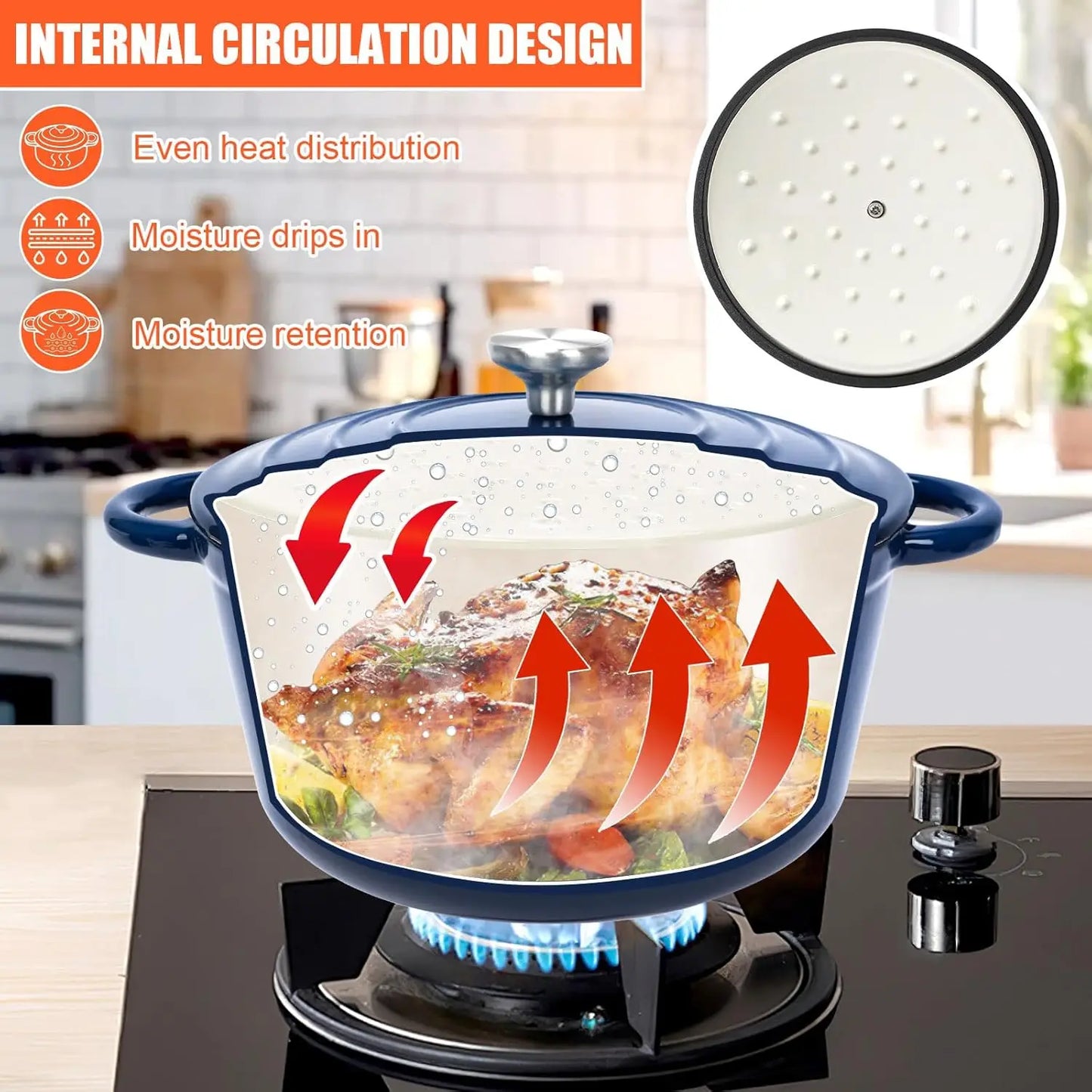 Todays Home Goods Nonstick Enameled Cast Iron Set With Lid