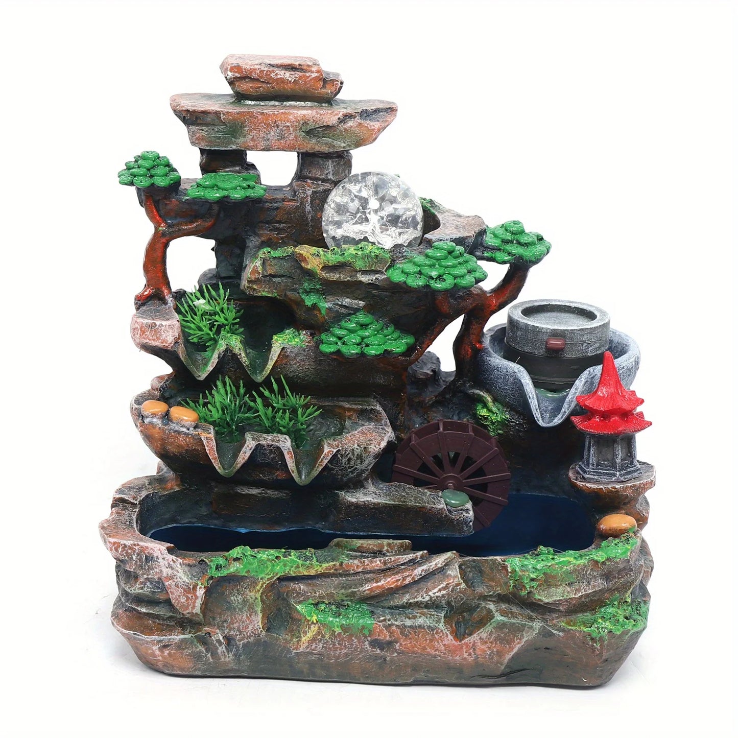 Hign-concerned Indoor Resin Waterfall Fountain With Mist Maker